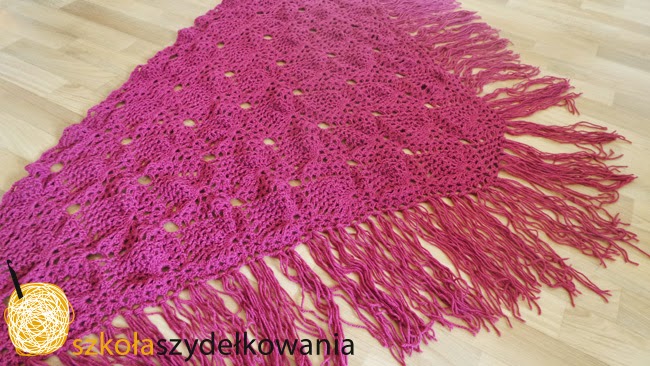 chusta na szydeÅ‚ku, crochet shawl, Sidewalk Shawl